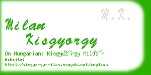 milan kisgyorgy business card